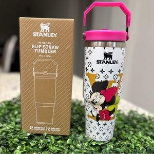 Customized Stanley Minnie Mouse design Tumbler with Pink Lid 30 oz